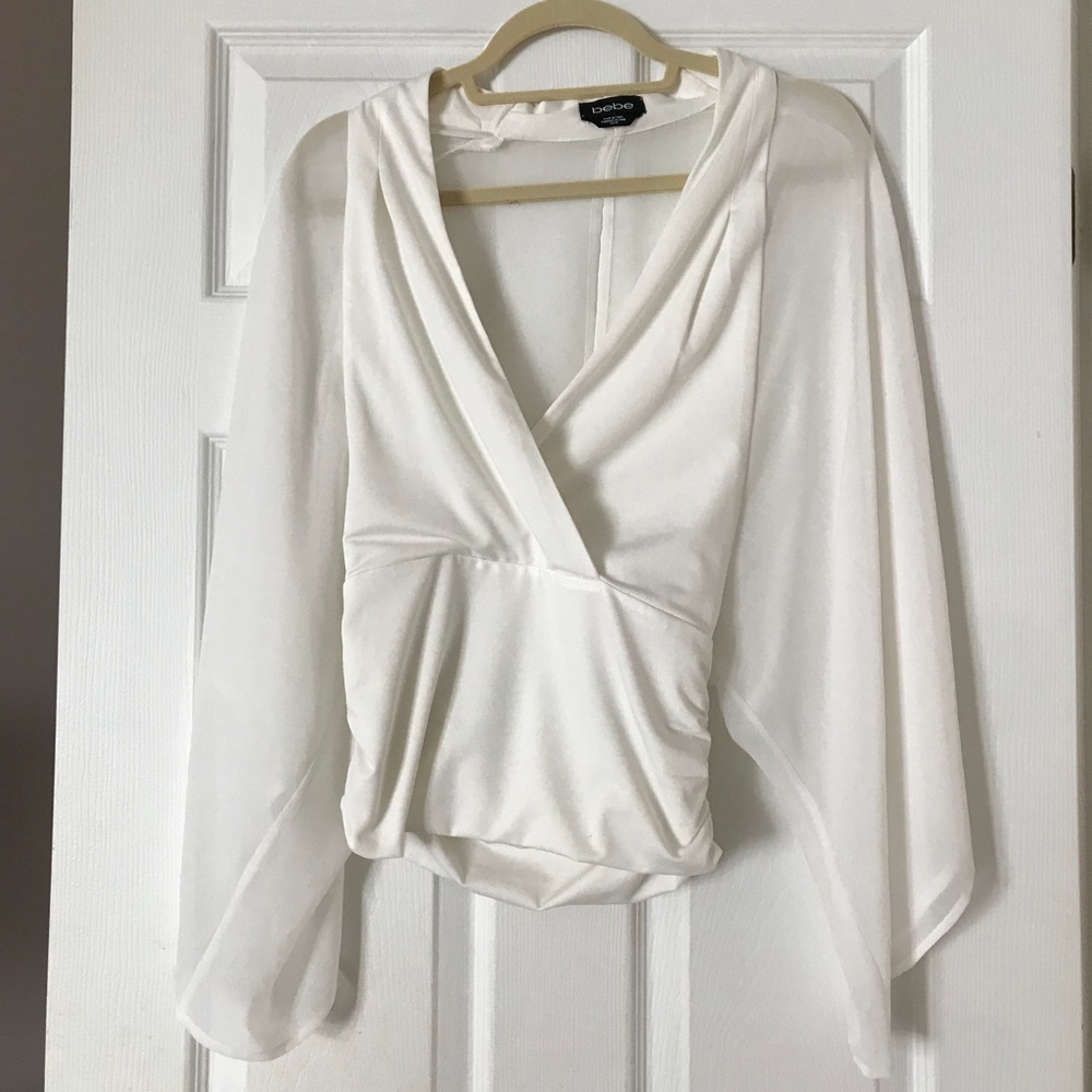 Bebe sheer slit top